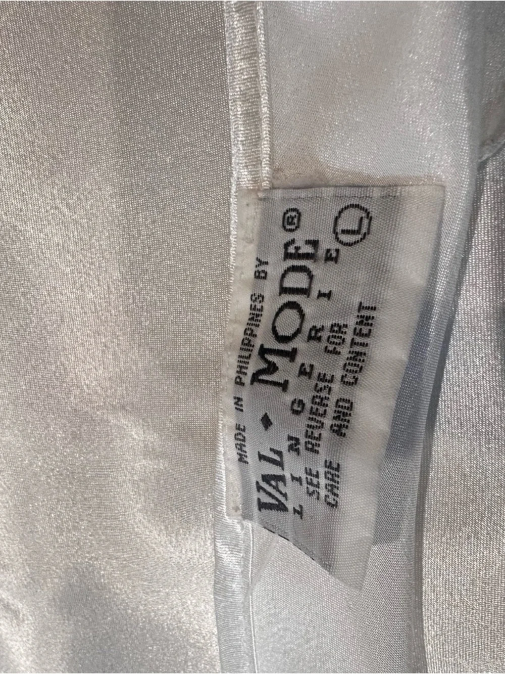 VINTAGE VAL MODE LINGERIE WHITE BRIDAL SLIP- MINI- FLORAL EMBROIDERY SIZE L - Picture 5 of 6